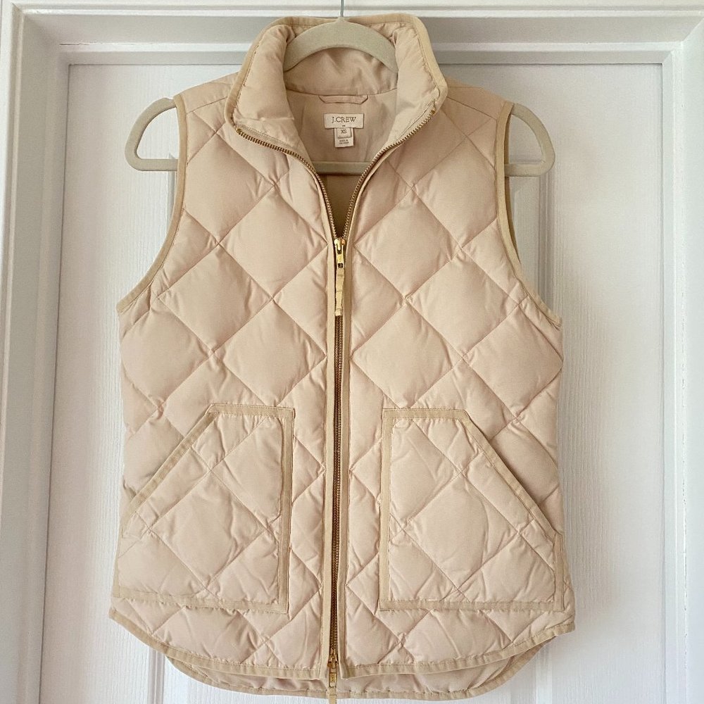 J.Crew Cream Quilted Vest